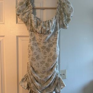 Floral Green Mini Dress